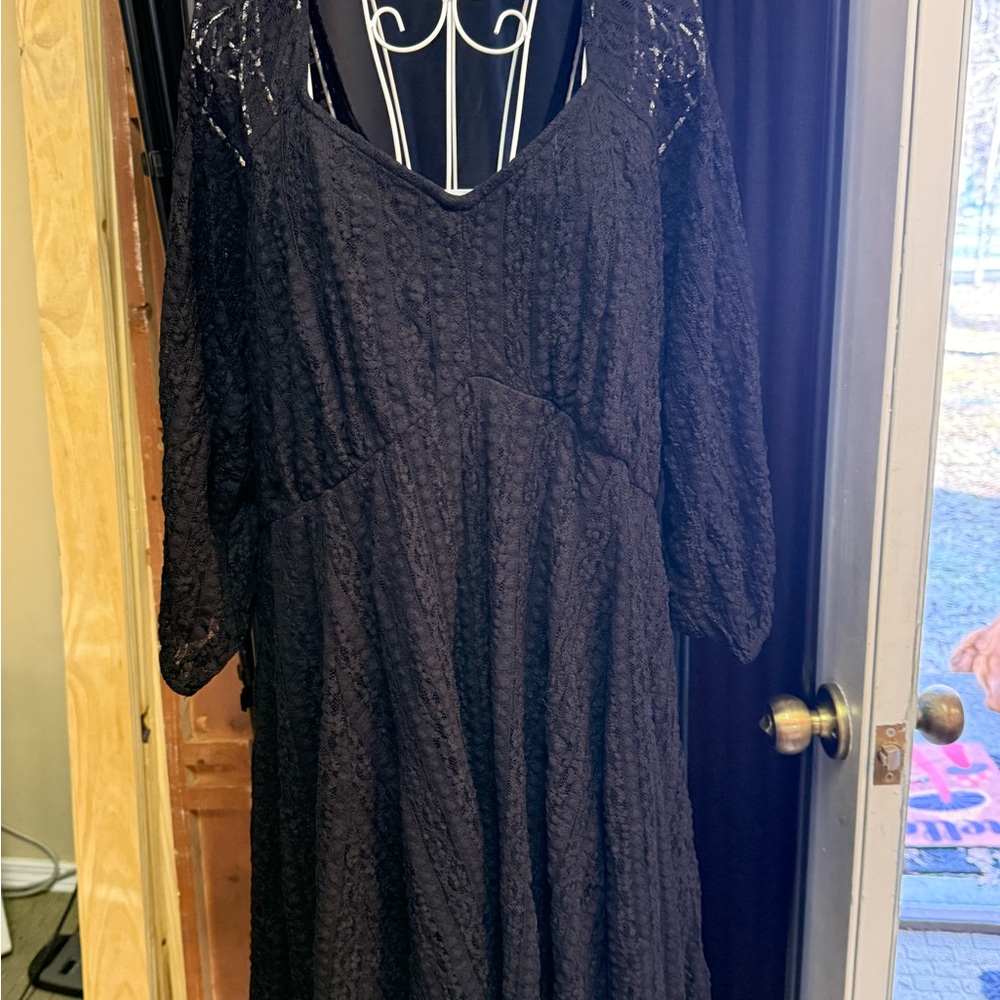 Torrid Black Lace Long Sleeve Dress